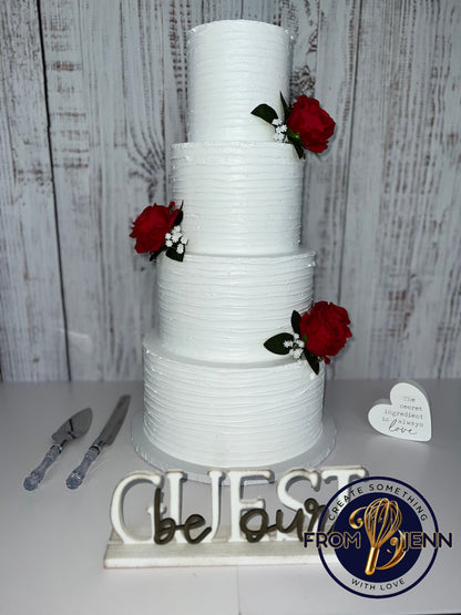 4 Tier Red Roses Fake Cake